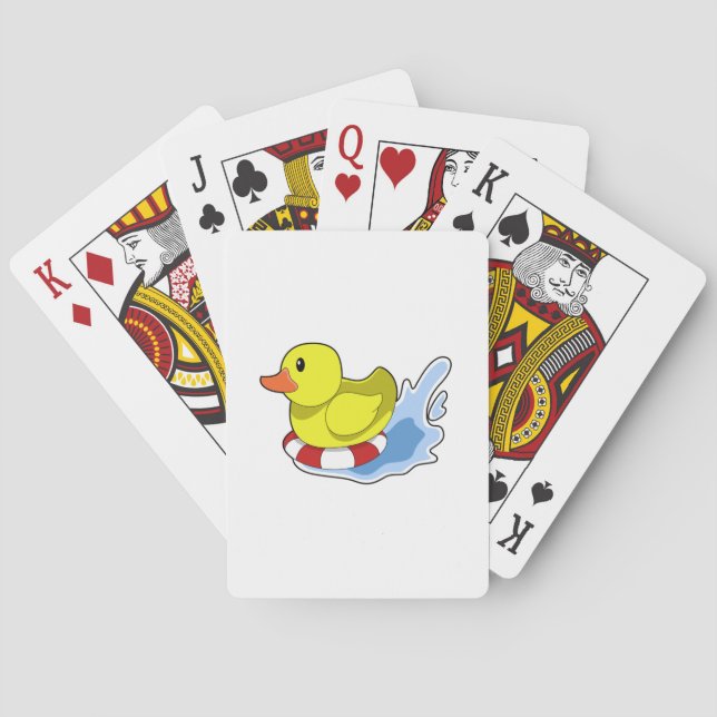 Ente mit Swim-Ring in Wasser.PNG Spielkarten (Rückseite)