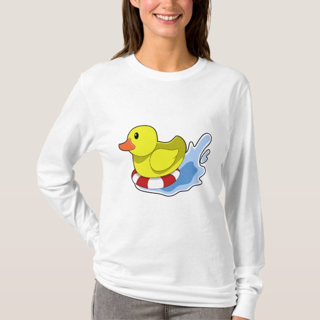 Ente mit Swim-Ring in Wasser.PNG T-Shirt (Vorderseite)