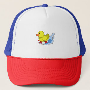 Ente mit Swim-Ring in Wasser.PNG Truckerkappe
