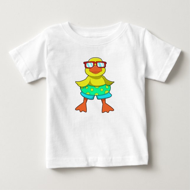 Ente mit Swim Ring & Sonnenbrille Baby T-shirt (Vorderseite)
