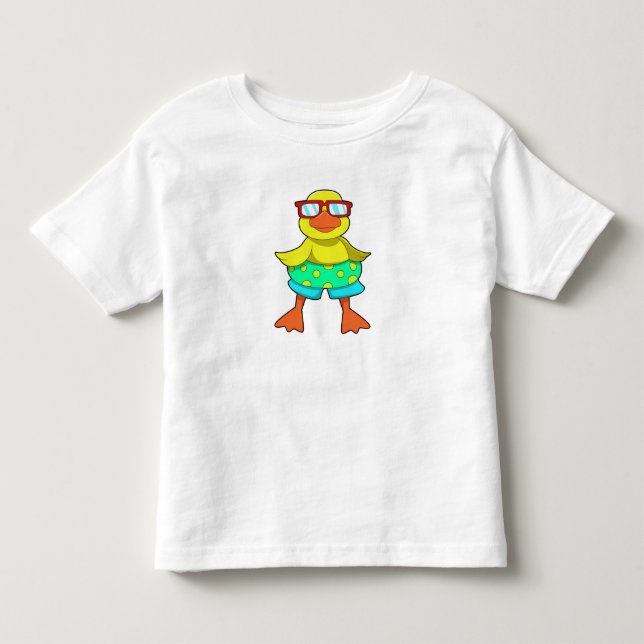 Ente mit Swim Ring & Sonnenbrille Kleinkind T-shirt (Vorderseite)