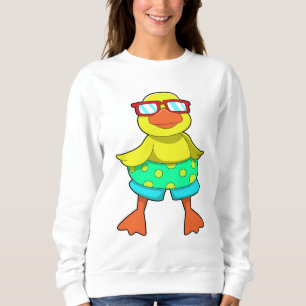 Ente mit Swim Ring & Sonnenbrille Sweatshirt