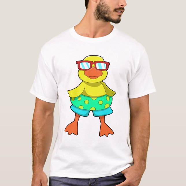 Ente mit Swim Ring & Sonnenbrille T-Shirt (Vorderseite)