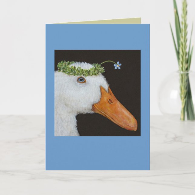 Ente mit vergessener-me-not-Karte Karte (Vorderseite)