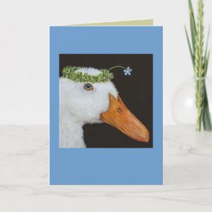 Ente mit vergessener-me-not-Karte Karte
