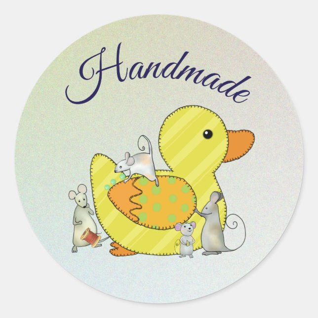 Ente nähen runder aufkleber (Vorderseite)