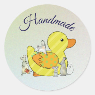 Ente nähen runder aufkleber