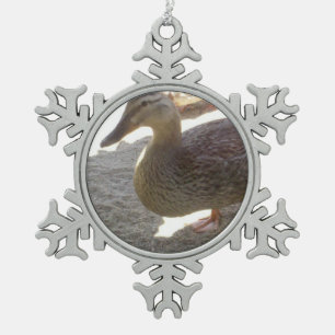 Ente Schneeflocken Zinn-Ornament