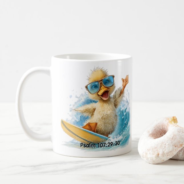 Ente teilt das Wort ** Kaffeetasse (Mit Donut)