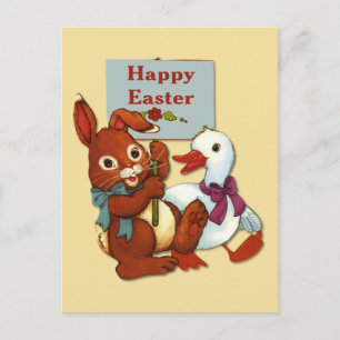 Ente und Ostern Feiertagspostkarte