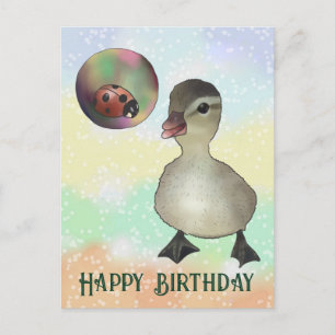 Ente und Seifenblase Postkarte
