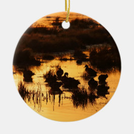 Enten am Sonnenaufgang Keramik Ornament