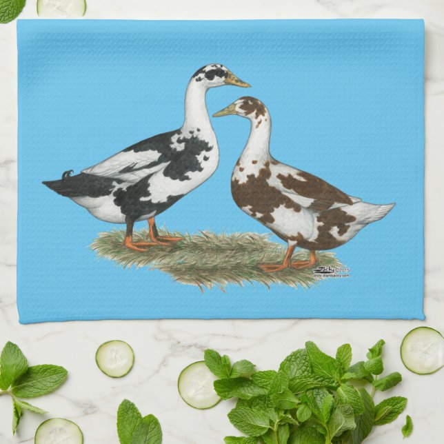 Enten Ancona passen zusammen Geschirrtuch (Gefaltet)
