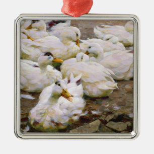 Enten auf einem Teich Ornament Aus Metall
