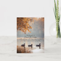 Enten auf Herbstsee Beileid Danke