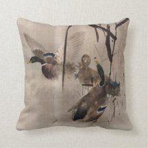 Enten auf Wasser japanische Art Wasservögel
