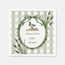 Enten-Baby-Party Gingham Salbei