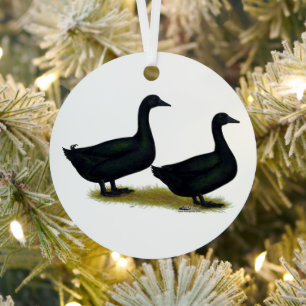 Enten:  Black Cayugas Ornament Aus Metall