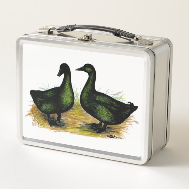 Enten: Cayuga Pair Metall Brotdose (Vorderseite)