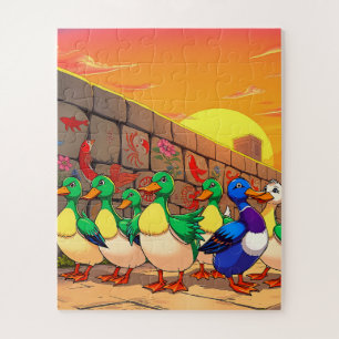Enten, die auf einem Pfad spazieren