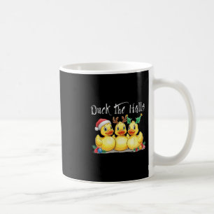 Enten Die Hallen Weihnachtsmann Hut Rentier Ohren Kaffeetasse