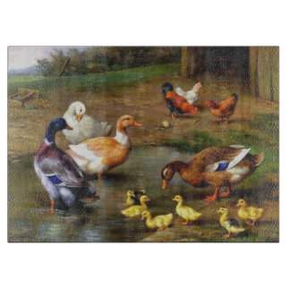 Enten Enten Entengemälde Farm Vogelmalerei Schneidebrett