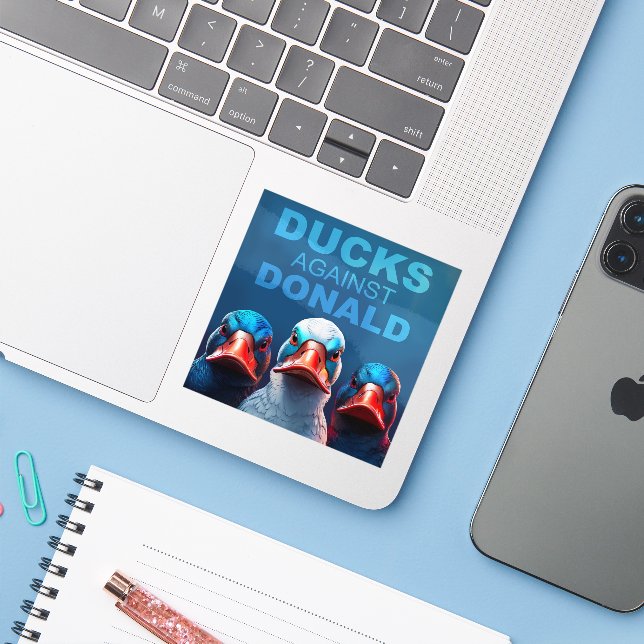 Enten gegen Donald Sticker (Laptop mit iPhone)
