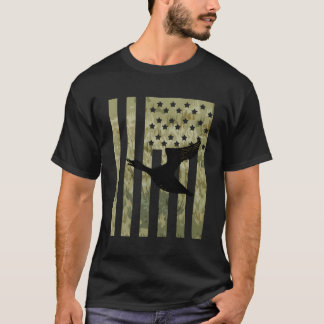 Enten Grass American Flag Bird Wasservögel Jagd Hu T-Shirt