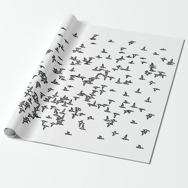Enten-im Flug - Enten-Jagd-Kunst Geschenkpapier (Ungerollt)