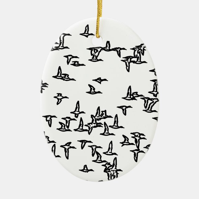 Enten-im Flug - Enten-Jagd-Kunst Keramik Ornament (Vorne)