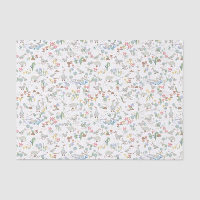 Enten im Garten Seidenpapier (Vorderseite)