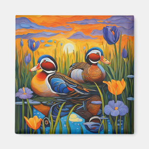 Enten im Schilf Magnet