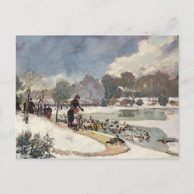 Enten in Bois de Boulogne Postkarte (Vorderseite)