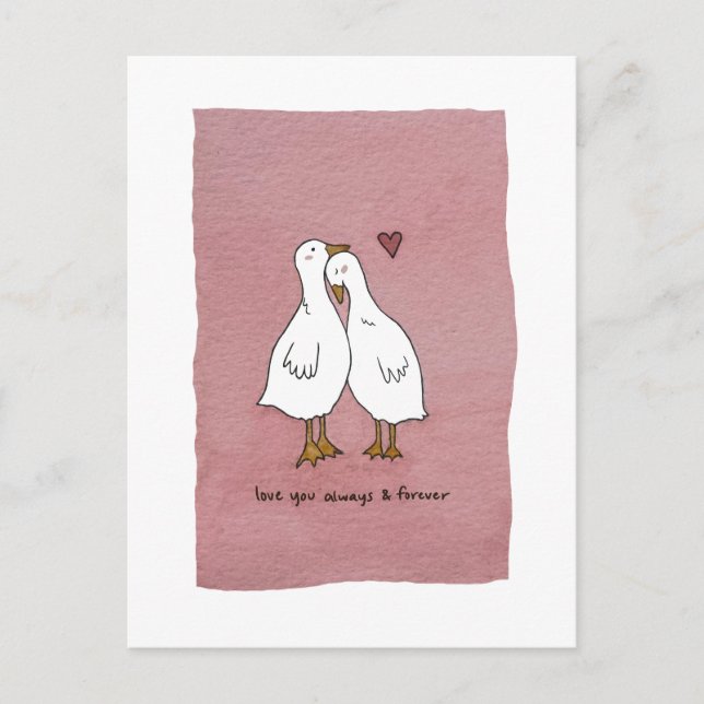 Enten in der Liebe für immer Postkarte (Vorderseite)
