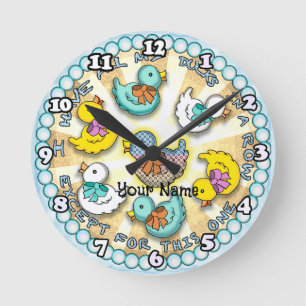 Enten in einer Reihe Runde Wanduhr
