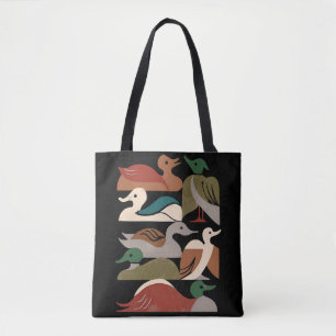 Enten in einer Reihe (schwarz) Tasche