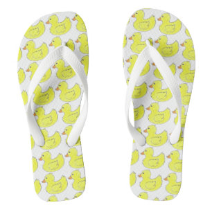 Enten in einer rohen gelben Gummi Duck Ducky Flip  Flops