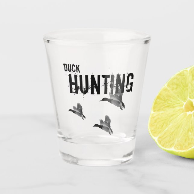 Enten-Jagd-Stockente draußen tragen Hobby zur Schnapsglas (Vorderseite)
