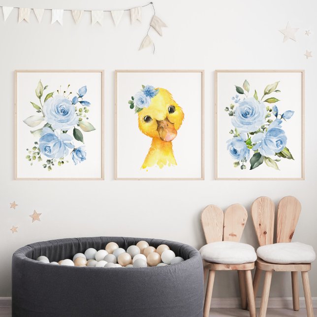 Enten, Landtiere, Blütenblumen, Junge Kinderzimmer Bilderwand Sets (Von Creator hochgeladen)