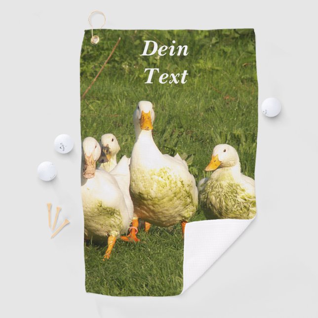 Enten, lebend, Wiese, Tier, Bauernhof, Landleben,  Golfhandtuch (Insitu)