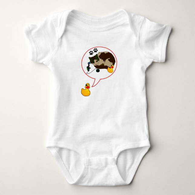 Enten-Liebhaber, "Duckie sagt! " Baby Strampler (Vorderseite)