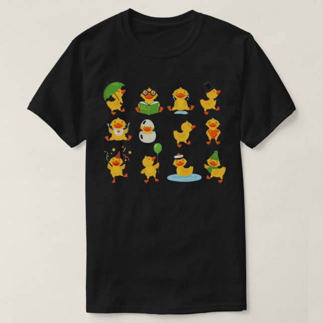 Enten machen Niedliche Dinge 101 T-Shirt (Design vorne)