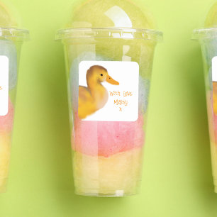 Enten mit Liebe-Gefallen Quadratischer Aufkleber