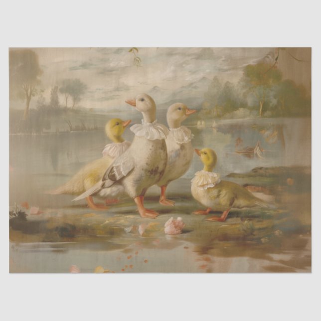 Enten - Ölabstrichpapier Seidenpapier (Vorderseite)