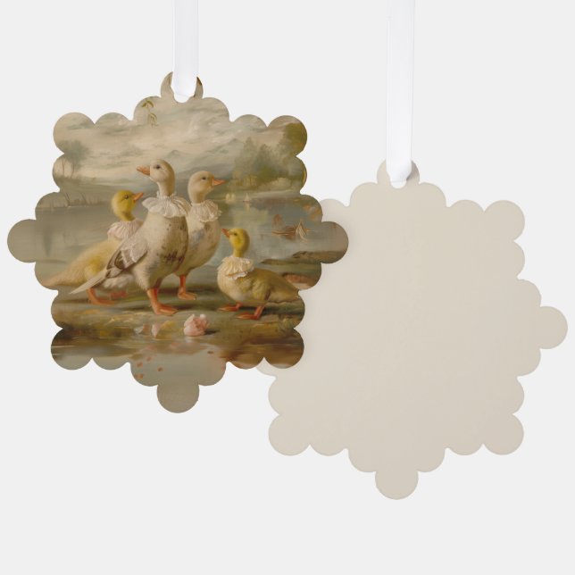 Enten - Papierkartendekorationsgeschirr Ornament Karte (Vorderseite/Rückseite)