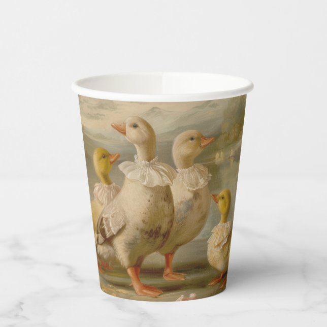 Enten - Papierkupplungen Größe 236 ml Papiercup Pappbecher (Links)