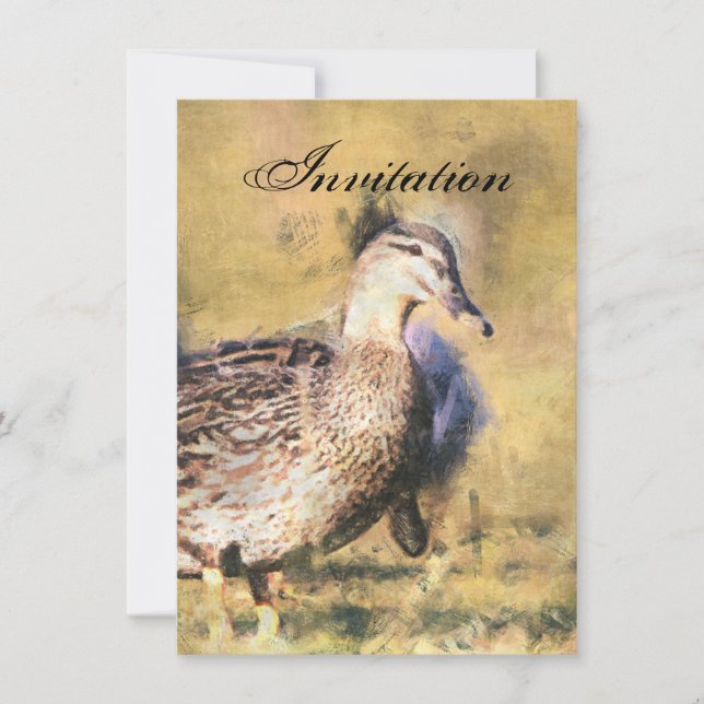 Enten-Party-Mitteilungs-Einladung Einladung (Vorderseite)