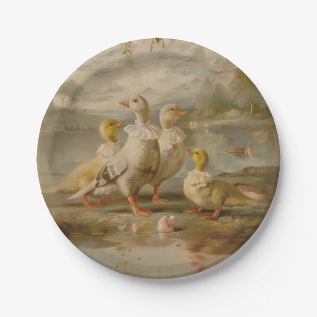 Enten - Runde Papierplatten Pappteller (Vorderseite)