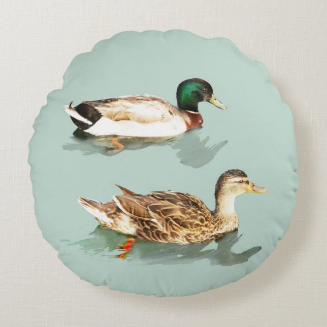Enten Rundes Kissen (Vorderseite)