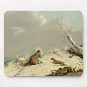 Enten-Schießen im Winter (Öl auf Leinwand) Mousepad